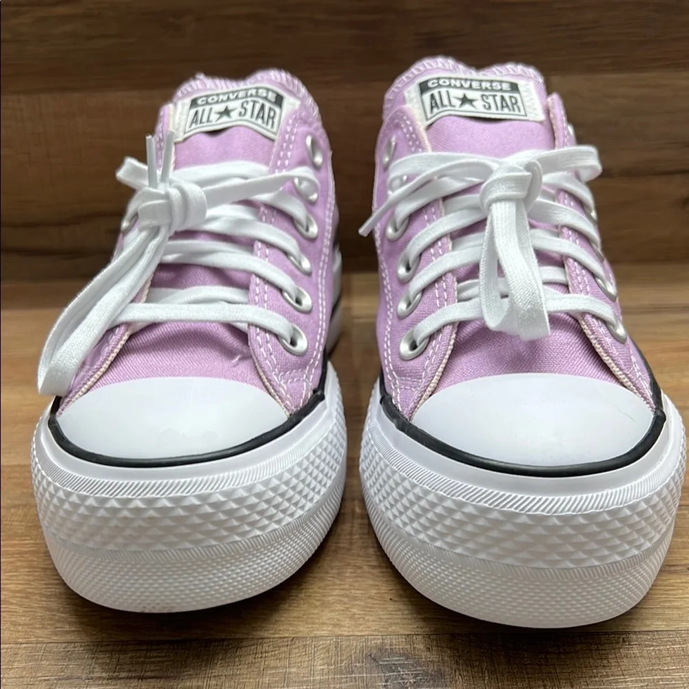 Converse Purple Canvas Sneakers Platform Low-Top